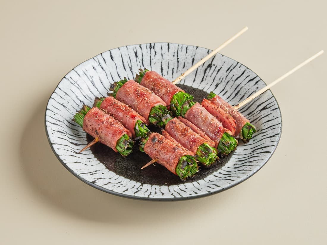 베이컨부추말이꼬치